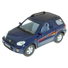 Детская игрушечная коллекционная металическая модель машинки игрушки Kinsmart "Тойота RAV4" (металлическая, инерционная) темно-синий 1:32