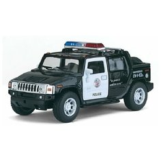 Детская игрушечная коллекционная металическая модель машинки игрушки Kinsmart "Хаммер H2 Полиция" (металлическая, инерционная) черный1:40