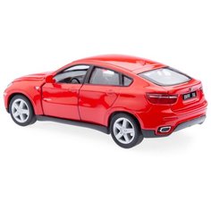 Детская игрушечная коллекционная металическая модель машинки игрушки Kinsmart "БМВ Х6" (металлическая, инерционная) красный 1:38