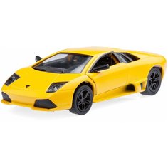 Детская игрушечная коллекционная металическая модель машинки игрушки Kinsmart "Ламборгини" (металлическая, инерционная) желтый 1:36
