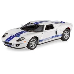 Детская игрушечная коллекционная металическая модель машинки игрушки Kinsmart "Форд GT 2006" (металлическая, инерционная) белый 1:36