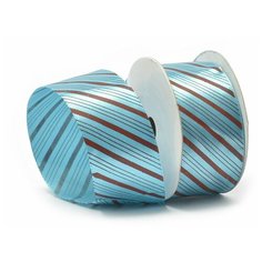 Лента атласная с рисунком "Ideal", 40 мм, 9,14 м, цвет: голубой (11)