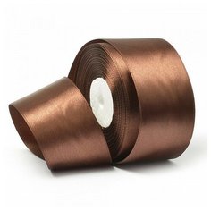 Лента атласная "IDEAL", 2", 50 мм (цвет: 3139, темно-коричневый), 27,4 м