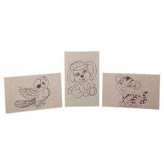 Французское творчество досуг с Буки "Набор основ для выжигания с рисунками" (3 штуки) Bondibon