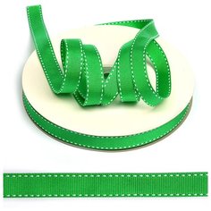 Лента репсовая в рубчик "Ideal", цвет: 019 зеленый, 15 мм x 45,7 м