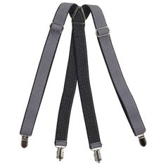 Подтяжки мужские "X", ширина 25 мм, рифленые, цвет: серый (подарочная коробка) Stilmark