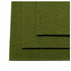 Фетр листовой жесткий "IDEAL", 1 мм, 20х30 см (цвет: 663 болотный), 10 листов