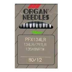 Набор игл для промышленных швейных машин Organ Needles № 080, 10 штук, арт. 134 LR