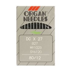 Иглы для оверлочных промышленных швейных машин "Organ Needles", №80, 10 штук (арт. DCx27)