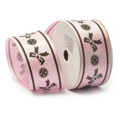 Лента репсовая с рисунком, 4 см x 9,14 метра, цвет: 4 (арт. TBY.ЛДР.CK-14.1) Ideal