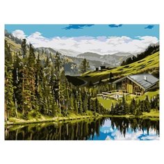 Набор для рисования. Картина по номерам на холсте. Домик на холмах 40*50 Русская Живопись