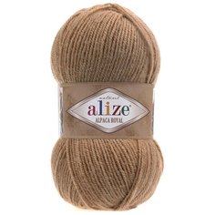 Пряжа для вязания Alize Alpaca royal 100г 250м (55 % акрил - 30 % альпака -15 % шерсть) (466 Camel-меланж), 5 мотков