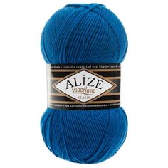 Пряжа ALIZE Superlana klasik (однотонная) 100гр. 280м. (75% акрил, 25%шерсть) ТУ (141 василек) 5 шт