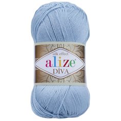 Пряжа ALIZE Diva 100гр. 350м. (100% микрофибра) ТУ (350 голубой) 5 шт