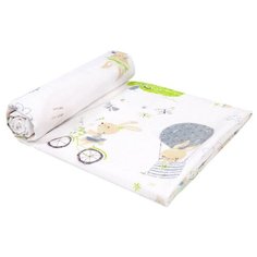 Многоразовые пеленки Daisy фланель Зайчата на велосипеде 75х120 салатовый