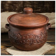 Горшок духовой "Тыква", с резкой, 3.5 л 3839851 Красная глина