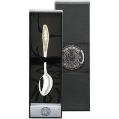 Ложка кофейная посеребренная с позолотой "Пламя" Кольчугинский мельхиор