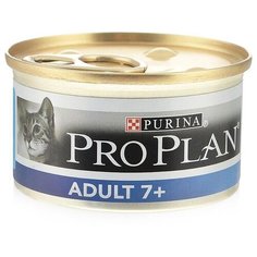 Влажный корм для пожилых кошек Pro Plan 7+, беззерновой, профилактика зубного камня, с тунцом 18 шт. х 85 г (мусс)