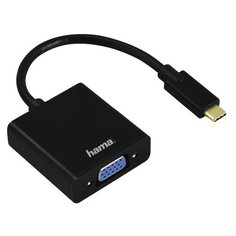 Адаптер HAMA USB Type-C (m) - VGA (f) (00135727), черный, 0.1 м