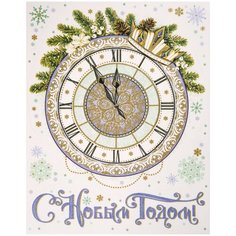 Оконное украшение Magic Time Новогодние часы, с раскраской, 80051, разноцветный, 30 х 38 см
