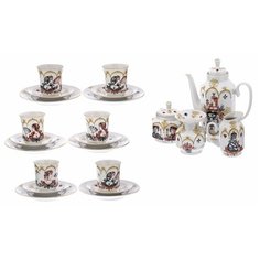 Сервиз кофейный "Игра" ("Масти"), фарфор, деколь, Ленинградский фарфоровый завод (ЛФЗ), автор Н.П.Славина, СССР, 1985-1991 гг.