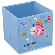 Кофр с аппликацией "Рыбка", Д300 Ш300 В300, голубой Handy Home