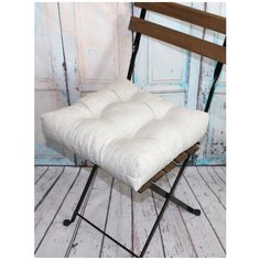 Подушка декоративная для сидения на стул без завязок MATEX MONOCHROME, белый, чехол не съемный, хлопок, 40х40 см Матекс