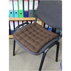 Подушка на стул MATEX ECOLOGY темно-коричневый с наполнителем из гречневой лузги 100%, (для дачи, дом, офис), 40х40 см Матекс