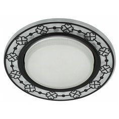 DK LD28 WH/BK Светильник ЭРА декор cо светодиодной подсветкой GX53, белый/черный (30/720) ERA