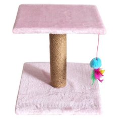 Когтеточка для кошек Столбик с игрушкой Сизаль Petsy (розовый)