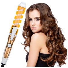Спиральная плойка для завивки волос NOVA Professional Hair Curler оранжевая