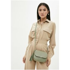 Сумка кроссбоди AFINA 418, натуральная кожа,эвкалипт