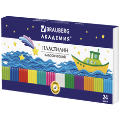 Пластилин классический BRAUBERG, 24 цвета, 480 г, со стеком, ВЫСШЕЕ КАЧЕСТВО, 105899