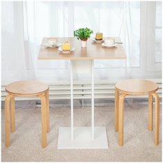 Стол обеденный Нераскладной Мальта Лайт Дуб сонома/Белый , 65х65х78 см Letta