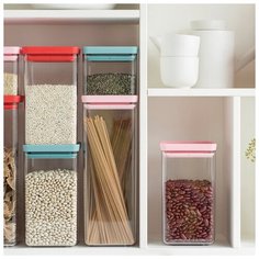 Контейнер прямоугольный для хранения сыпучих продуктов "Brabantia", 2,5 л (розовый)