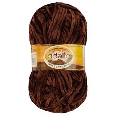 Пряжа Adelia Dolly Velour, 100% микрополиэстер, 5*100 г, 93 м+-6 м, №24, коричневый