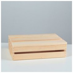 Ящик деревянный 25×17×7 см подарочный с реечной крышкой 5525147 Сима ленд