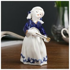 Сувенир керамика "Малышка с мондолиной" кобальт 13,5х6,5х6,5 см 4022102 Сима ленд