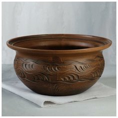 Миска "Пирожковая" с резкой, 4 л 4896156 Красная глина