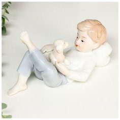 Сувенир керамика "Мальчик с щеночком" 10,5х20х9,5 см 5240705 Сима ленд
