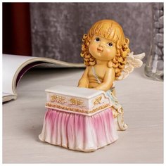 Сувенир полистоун "Ангелочек с локонами играет на пианино" 12х7,5х9,5 см 3590437 Сима ленд