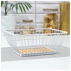 Ваза для фруктов прямоугольная "Эстетика", цвет белый 5516657 Доляна