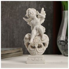 Сувенир полистоун "Белоснежный ангел на ажурном сердце" 13х6х5,5 см 4053251 Сима ленд