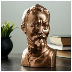 Бюст Дзержинский большой бронза,золото 23см 1079120 Хорошие сувениры