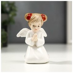 Сувенир керамика "Ангел-девочка с хвостиками - молитва" 8,5х6х6,5 см 4811134 Сима ленд