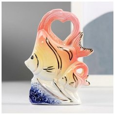 Сувенир керамика "Рыбка в водорослях" цветная 10,5х7,7х3 см 5032705 Сима ленд