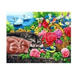 Живопись на холсте 40*50 см Белоснежка 273-AB Корзина с цветами