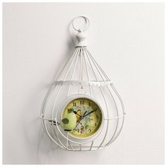 Часы настенные, серия: Животный мир, "Птичка в клетке", d=12 см 3562867 Сима ленд