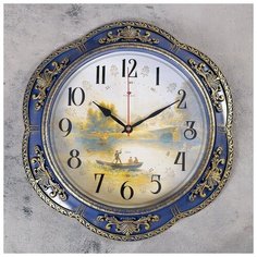 Часы настенные, серия: Природа, "Диабо",синие 35.5 см 4551493 Рубин