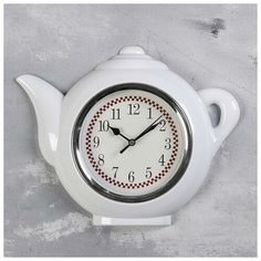Часы настенные, серия: Кухня, "Чайник", хром, 30х23 см 2306963 Сима ленд